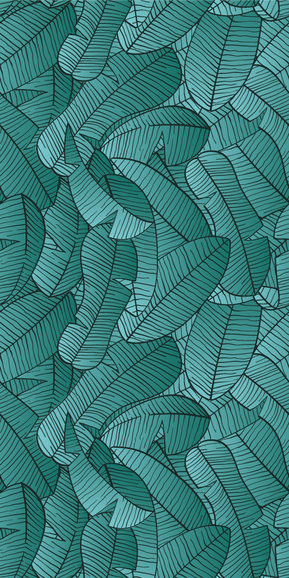 Vinyl tapijt natuur met groen palmenpatroon - TenStickers