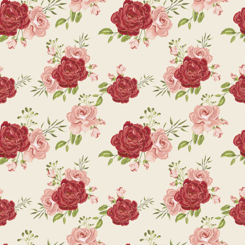 Vinyl tapijt natuur elegante rozen - TenStickers