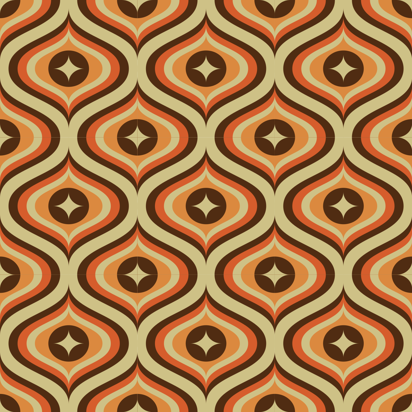Vinyl tapijt antiek retro oranje en bruin - TenStickers