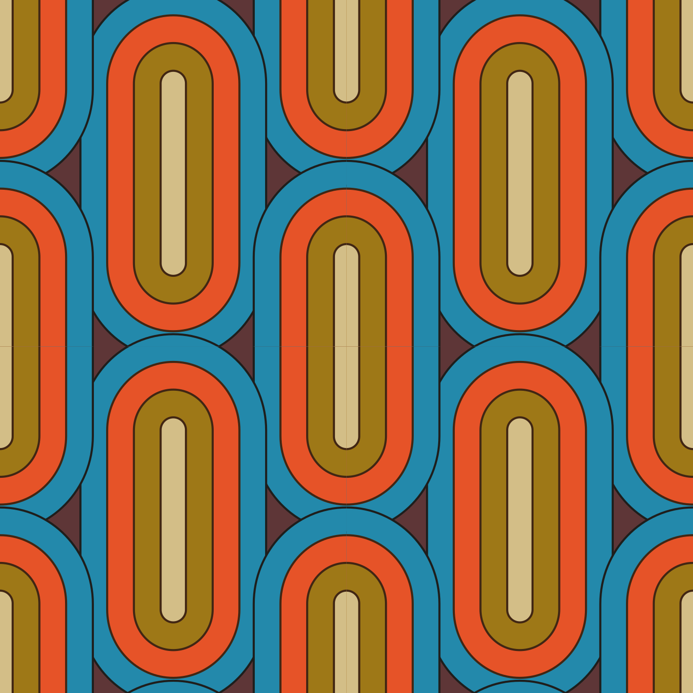 Vinyl tapijt antiek retro rond blauw - TenStickers