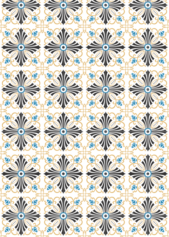 Vinyl tapijt antiek vintage kruis spiraal ontwerp - TenStickers