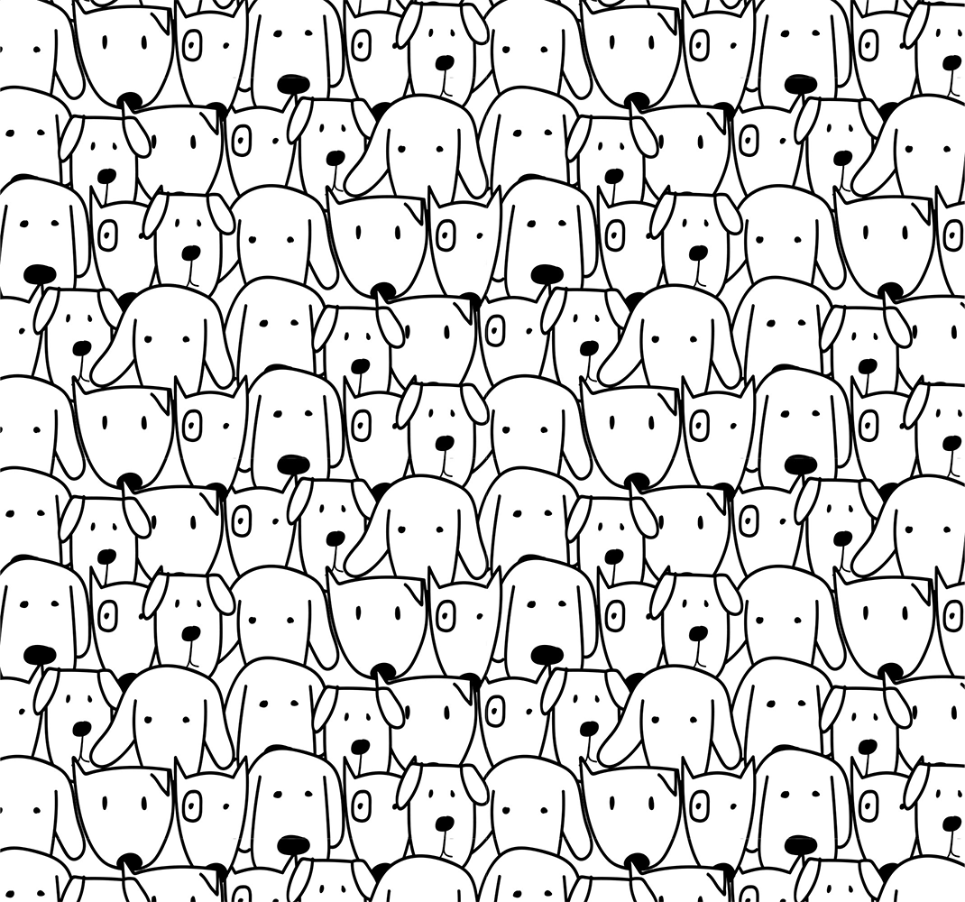 Dieren vinyl tapijt schattig hondenpatroon - TenStickers
