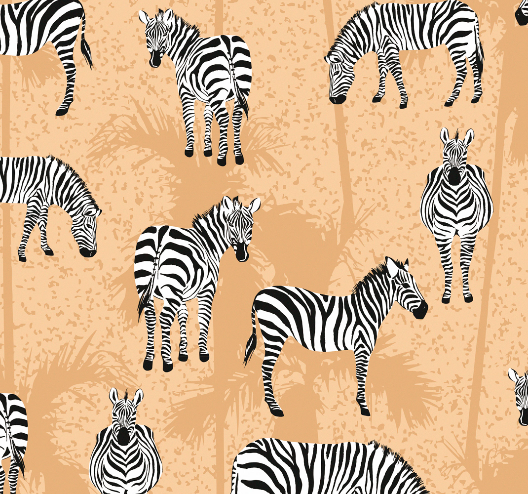 Dieren vinyl tapijt zebra behang voor badkamer - TenStickers