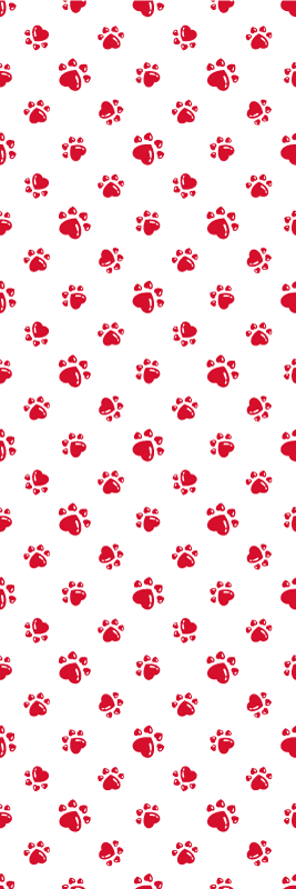 Dieren vinyl tapijt met kattenpootjes en hartjesdesign - TenStickers
