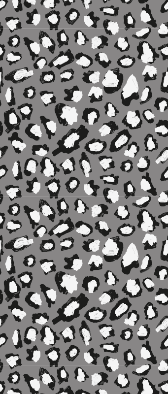 Dieren vinyl tapijt grijs en wit luipaardprint - TenStickers