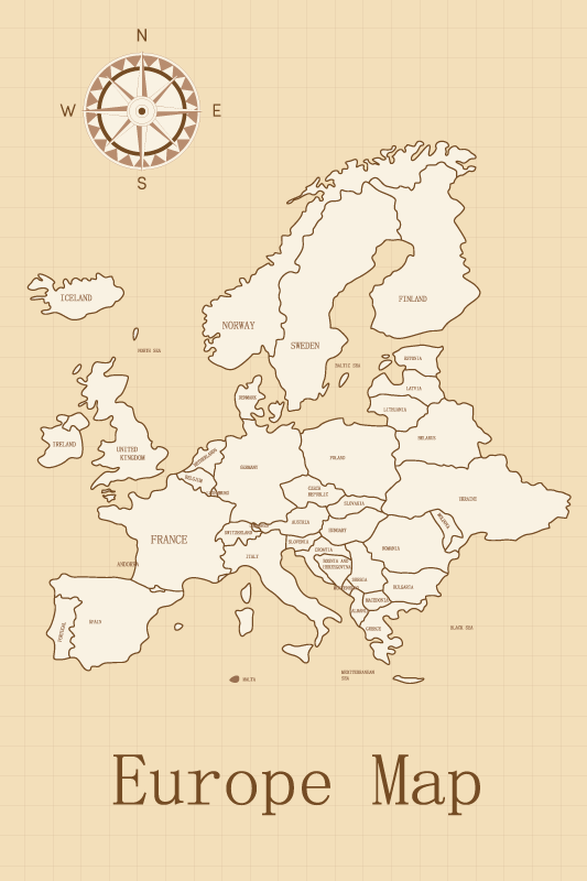 Vinyl tapijt wereldkaart vintage europa - TenStickers