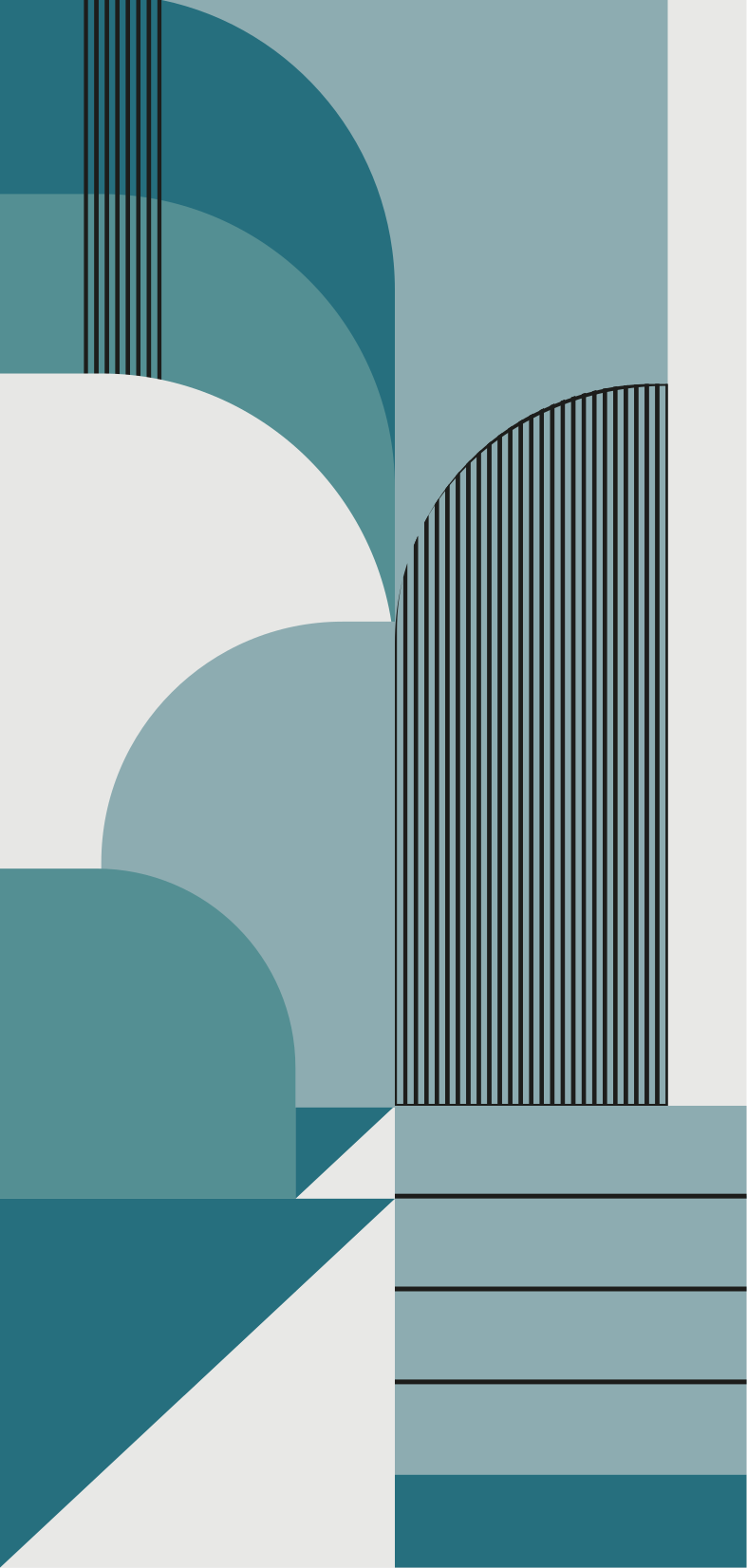 Vinyl tapijt modern blauw geometrisch stadsontwerp - TenStickers