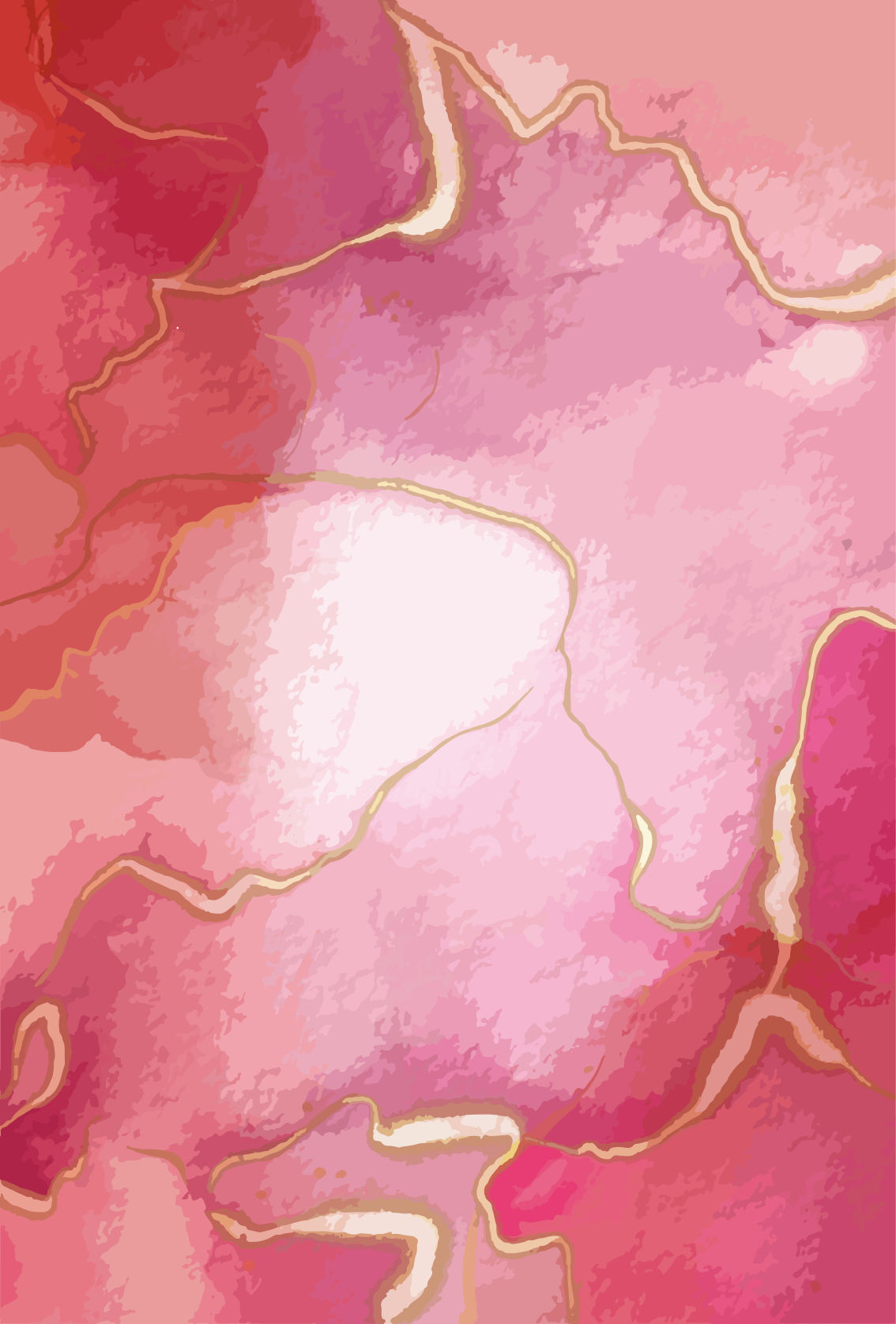 Vinyl tapijt modern roze en gouden marmer effect - TenStickers