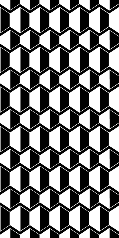 Vinyl tapijt textuur cosmpolitan stijl zwart wit hexagons - TenStickers