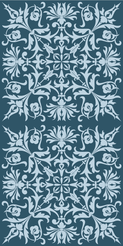 Vinyl tapijt antiek franse provinciale blauwe patroon - TenStickers