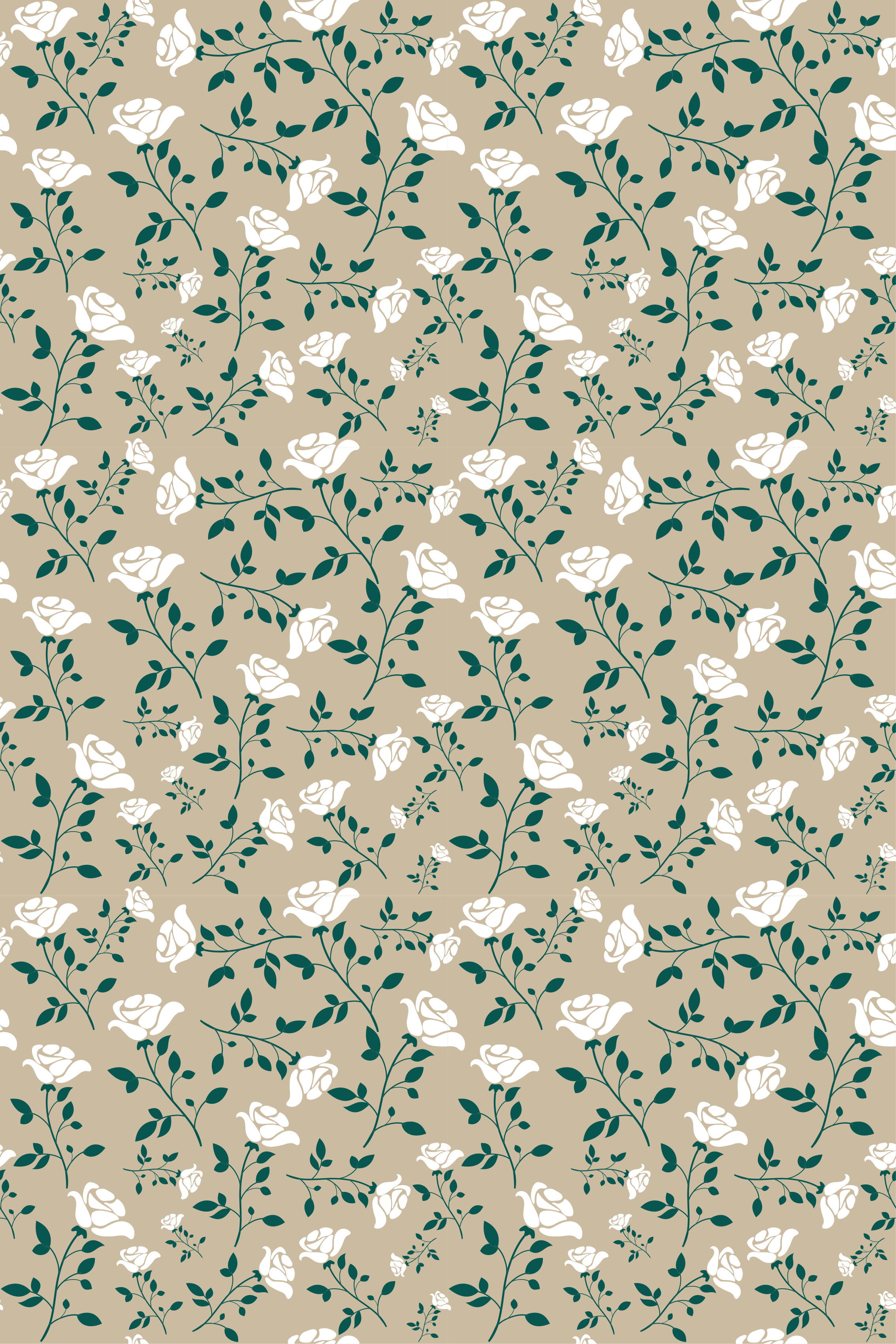 Vinyl tapijt antiek witte vintage rozenpatroon - TenStickers