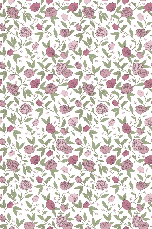 Vinyl tapijt antiek pale roze vintage rozen - TenStickers