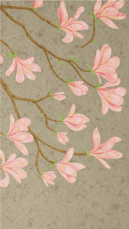 Vinyl tapijt antiek in vintage stijl magnolia - TenStickers
