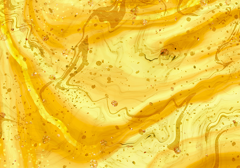 Vinyl tapijt textuur gele vloeibare marmer goudspetter - TenStickers