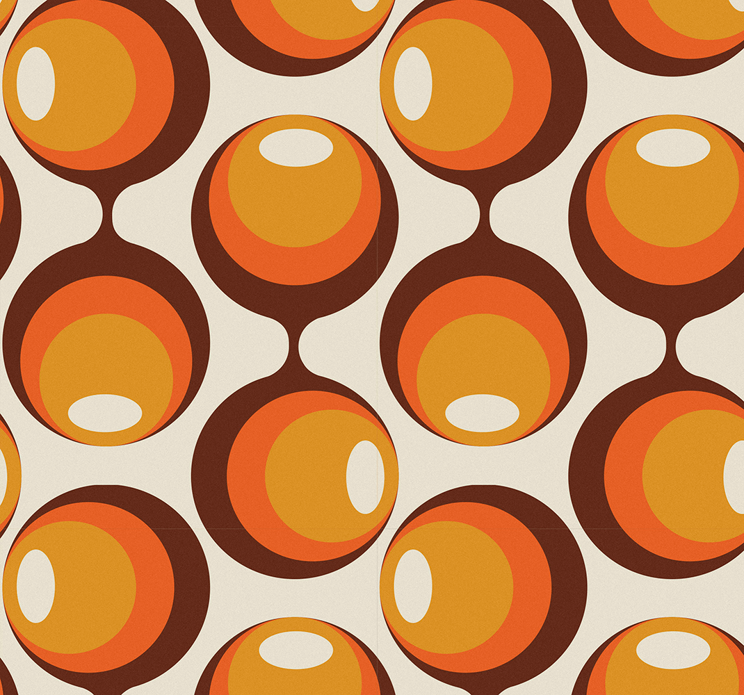 Vinyl tapijt antiek design semi-ovale vorm jaren 70 - TenStickers