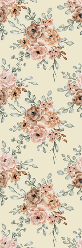 Vinyl tapijt antiek romantische grote rozen schilderij - TenStickers