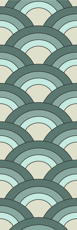 Vinyl tapijt antiek blauw schubbenpatroon - TenStickers