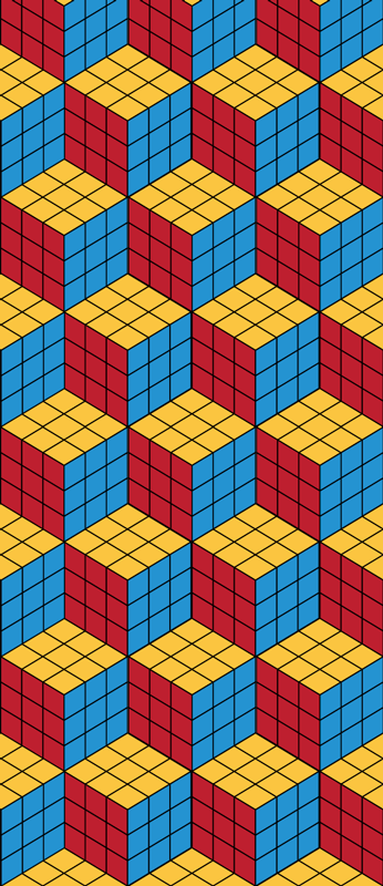 Vinyl tapijt antiek rubik kubus origineel patroon - TenStickers