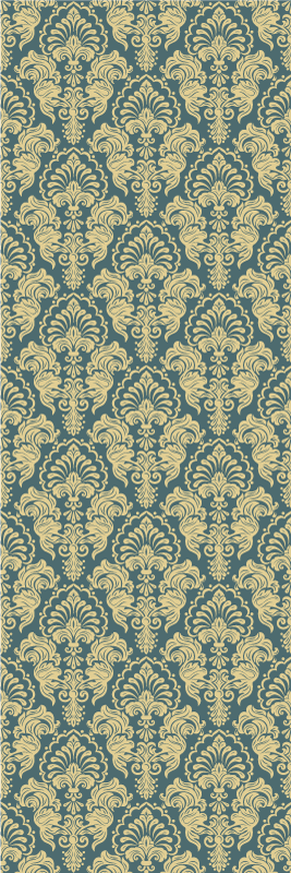Vinyl tapijt antiek turquoise en gele klassieker - TenStickers