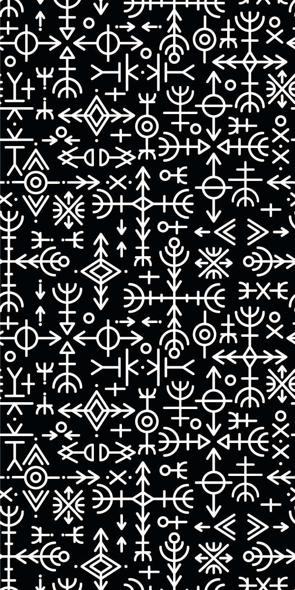 Antiek vinyl tapijt viking symbolen set - TenStickers