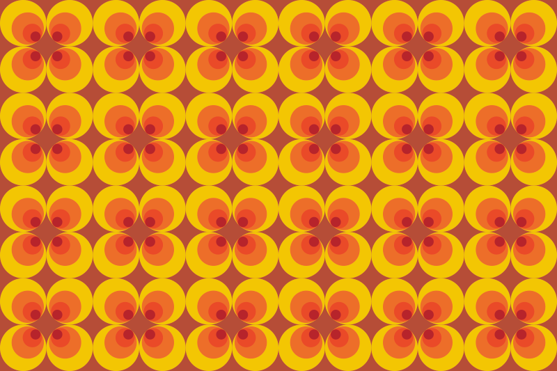 Vinyl tapijt antiek 70s retro cirkels - TenStickers