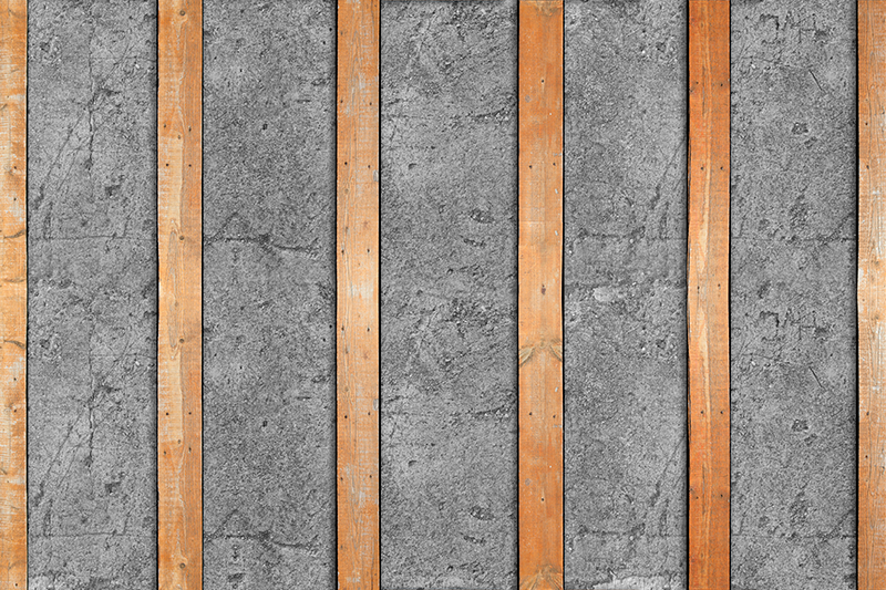 Vinyl tapijt textuur houten planken op beton - TenStickers