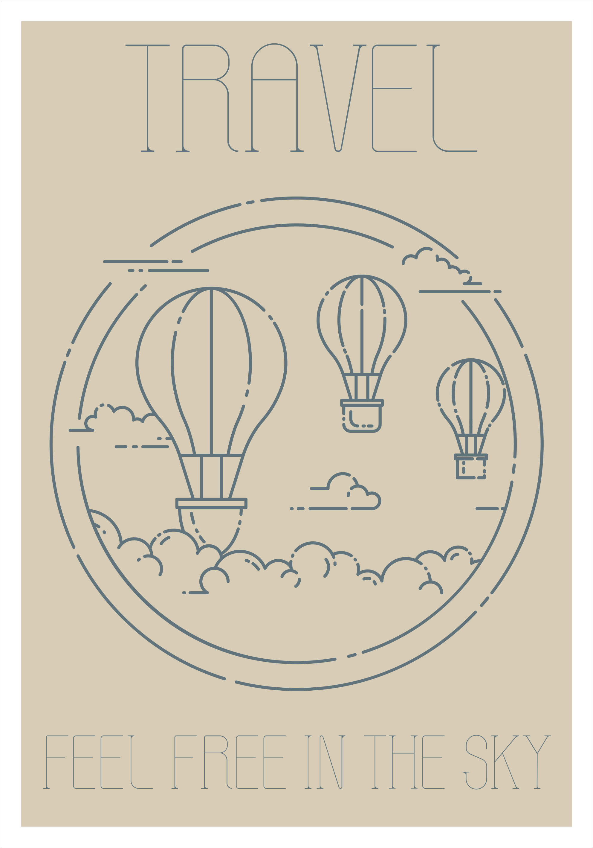 Vinyl tapijt zinnen en teksten minimalistische luchtballon - TenStickers