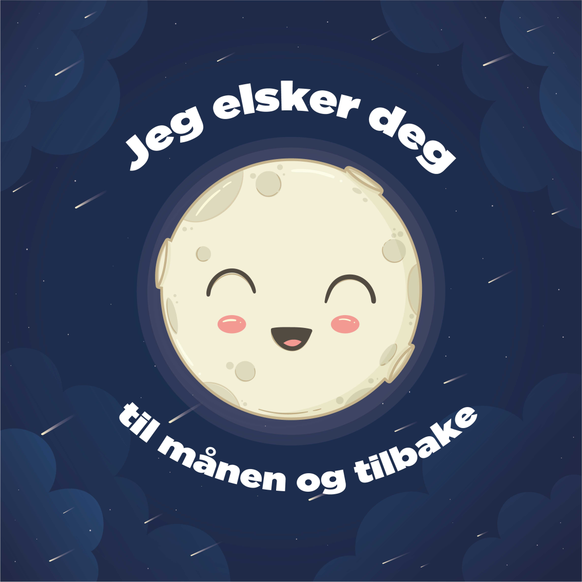 Vinyl tapijt zinnen en teksten ik hou van jou tot de maan - TenStickers