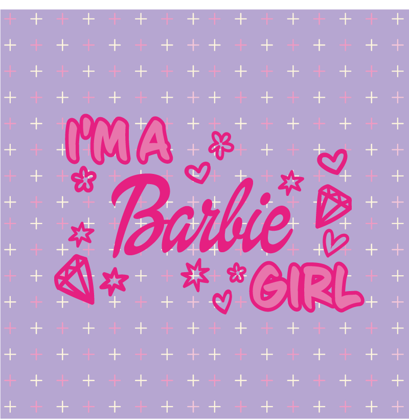 Vinyl tapijt zinnen en teksten ik ben een barbie meisje - TenStickers