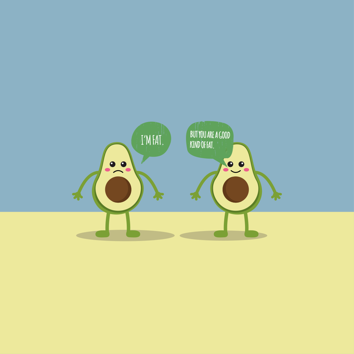 Vinyl tapijt zinnen en teksten avocado goede vetten quote - TenStickers