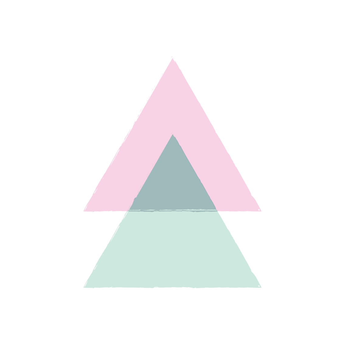 Vinyl tapijt geometrisch blauwe en roze driehoeken - TenStickers