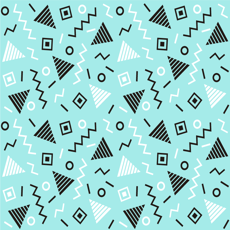 Vinyl tapijt geometrisch jaren 80 memphis stijl patroon - TenStickers