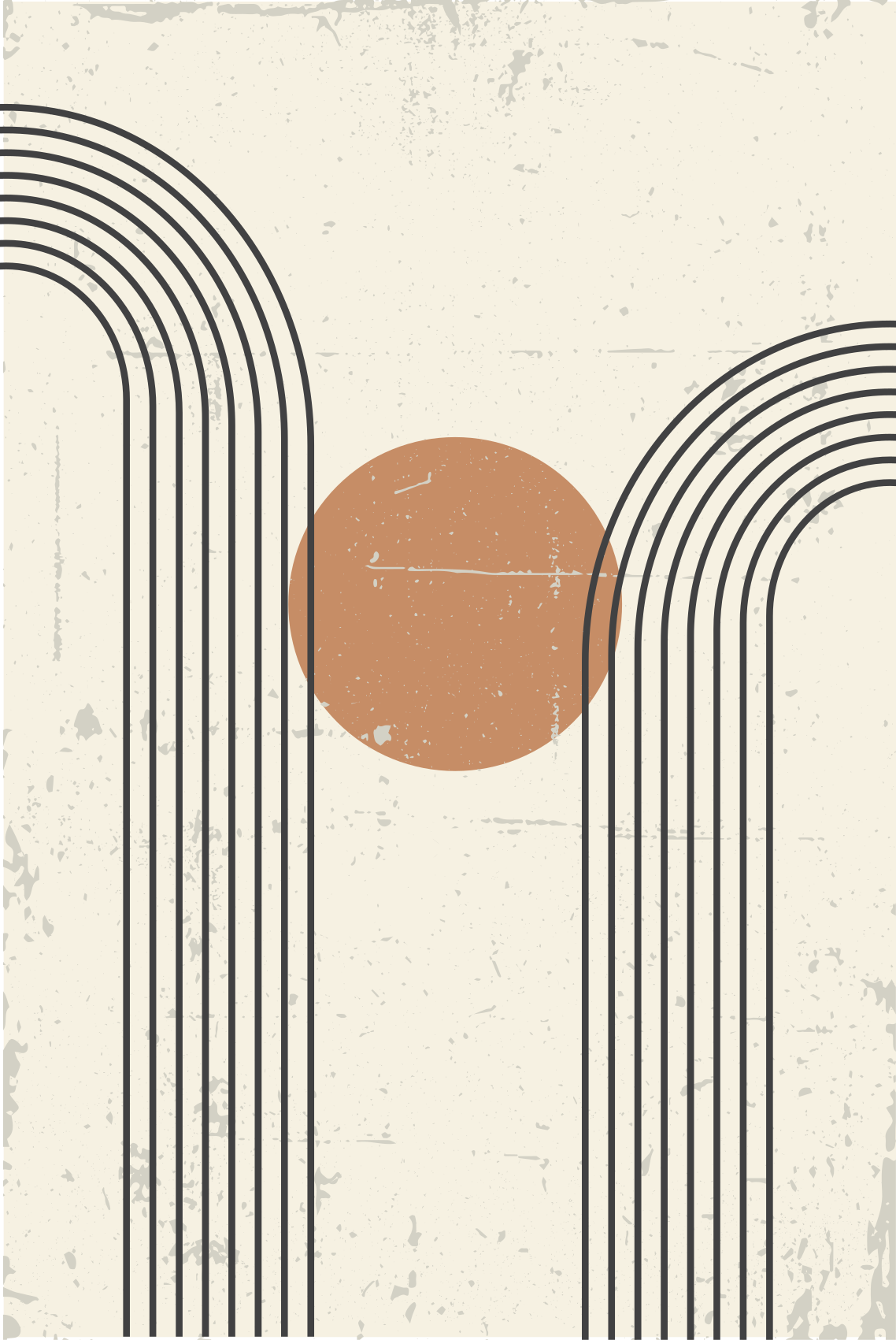 Vinyl tapijt geometrisch abstract halve boog - TenStickers