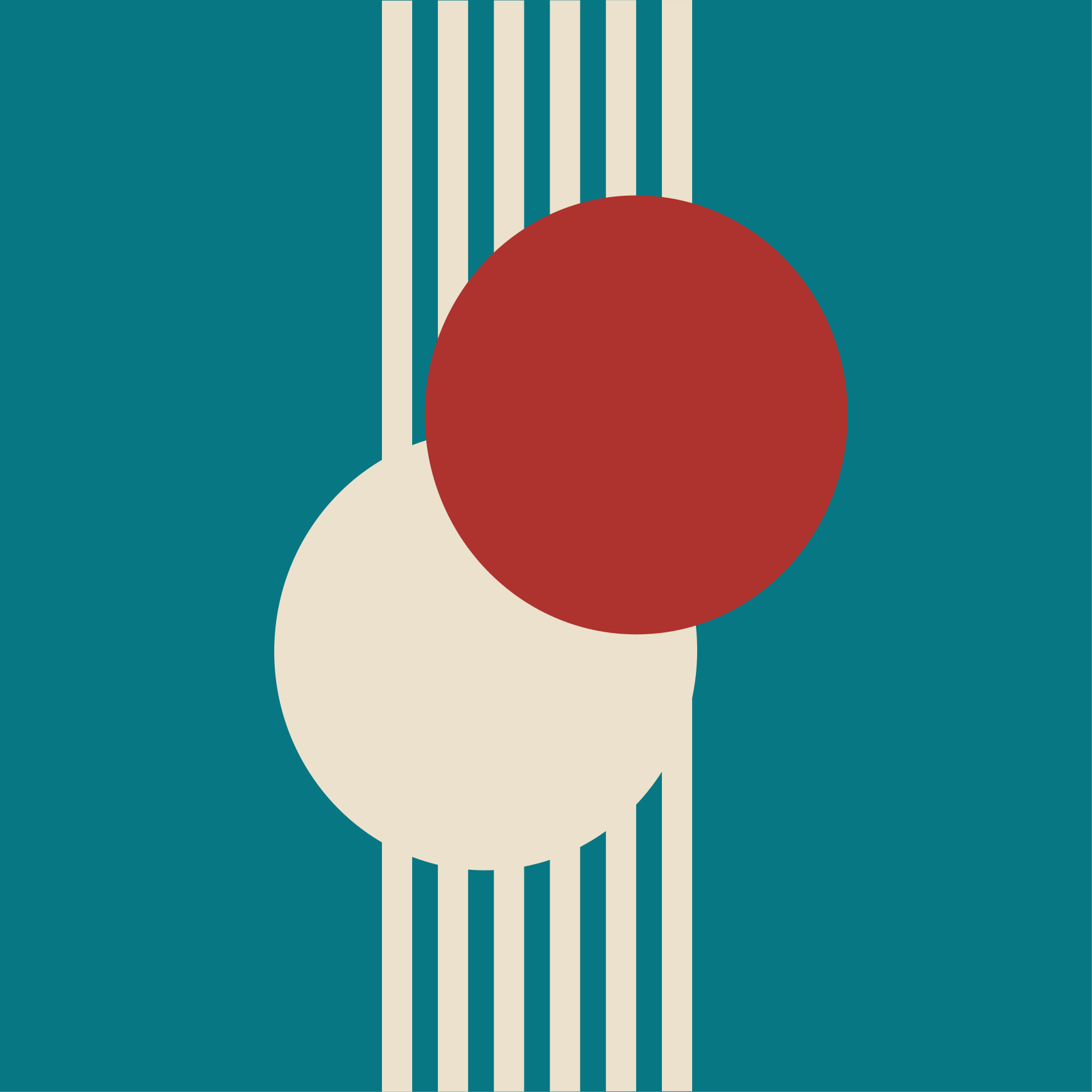 Vinyl tapijt geometrisch twee cirkels abstracte kunst - TenStickers