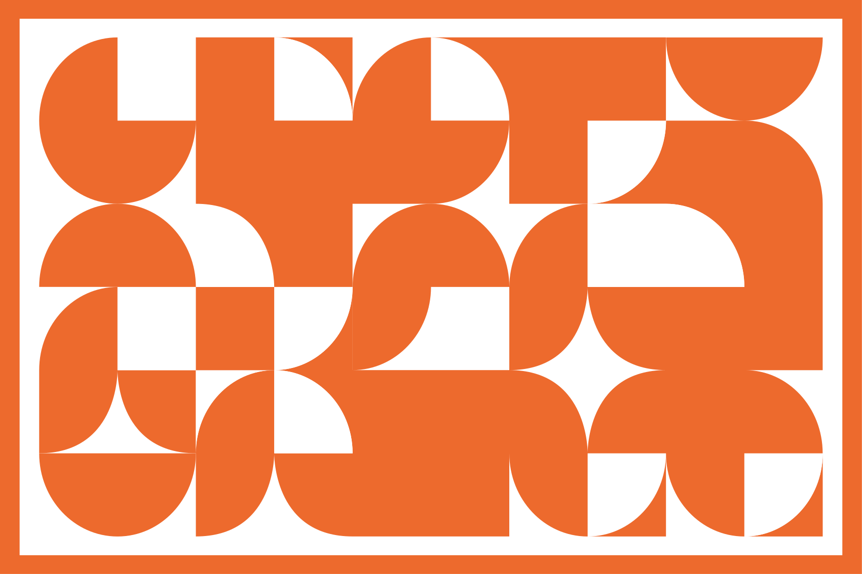 Vinyl tapijt geometrisch oranje cirkel kunstpatroon - TenStickers