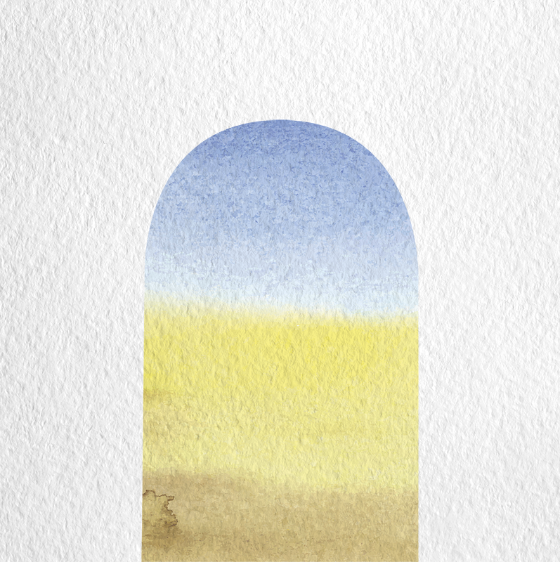 Vinyl tapijt geometrisch aquarelboog - TenStickers