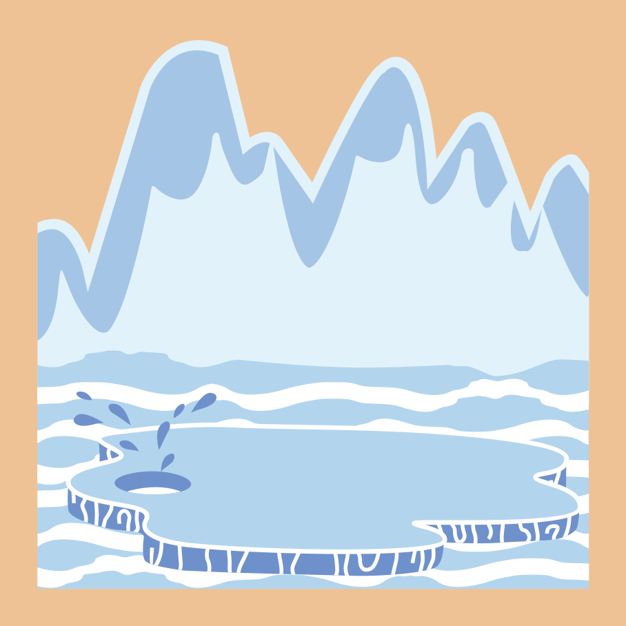 Vinyl tapijt kind blauwe ijsmountains - TenStickers
