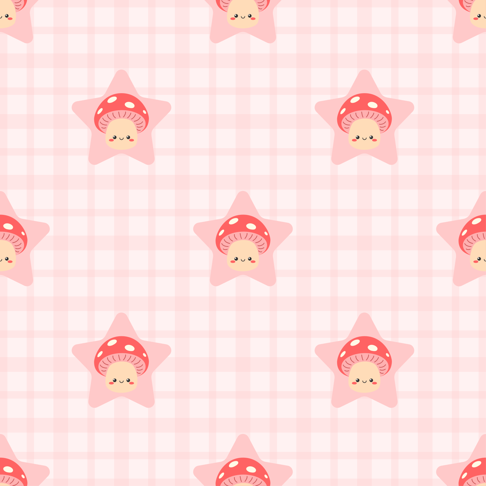 Vinyl tapijt kind schattig roze paddenstoelen patroon - TenStickers