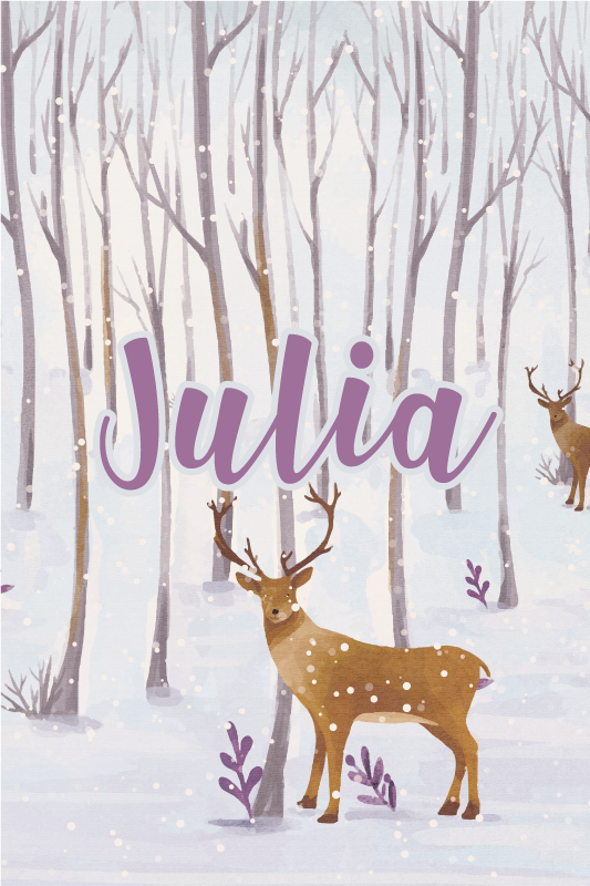 Vinyl tapijt kind scandinavisch winterbos met dieren - TenStickers
