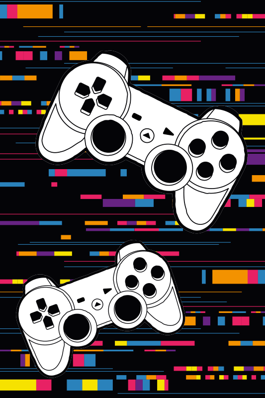 Vinyl tapijt spel multikleur afstandsbediening - TenStickers