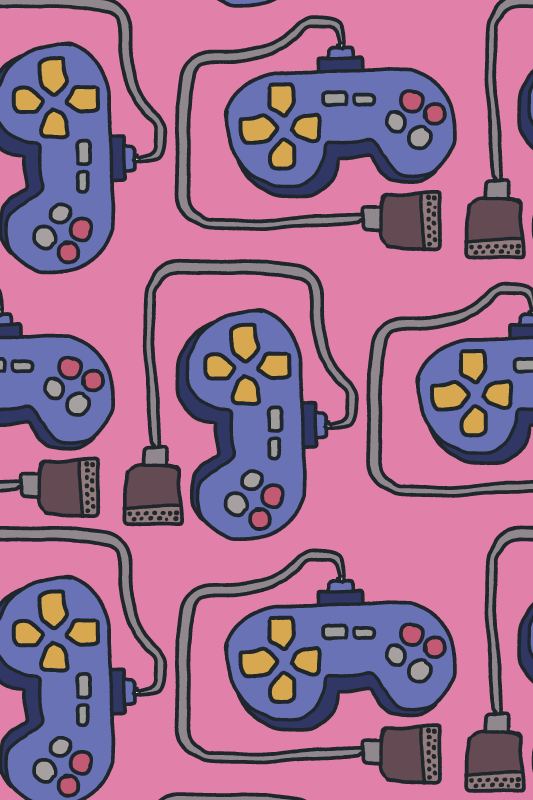 Vinyl tapijt spel retro controller patroon - TenStickers