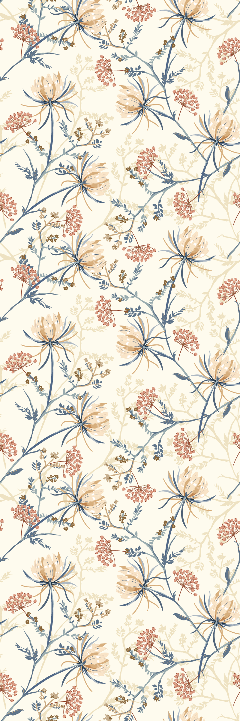 Vinyl tapijt woonkamer vintage bloemenprint - TenStickers