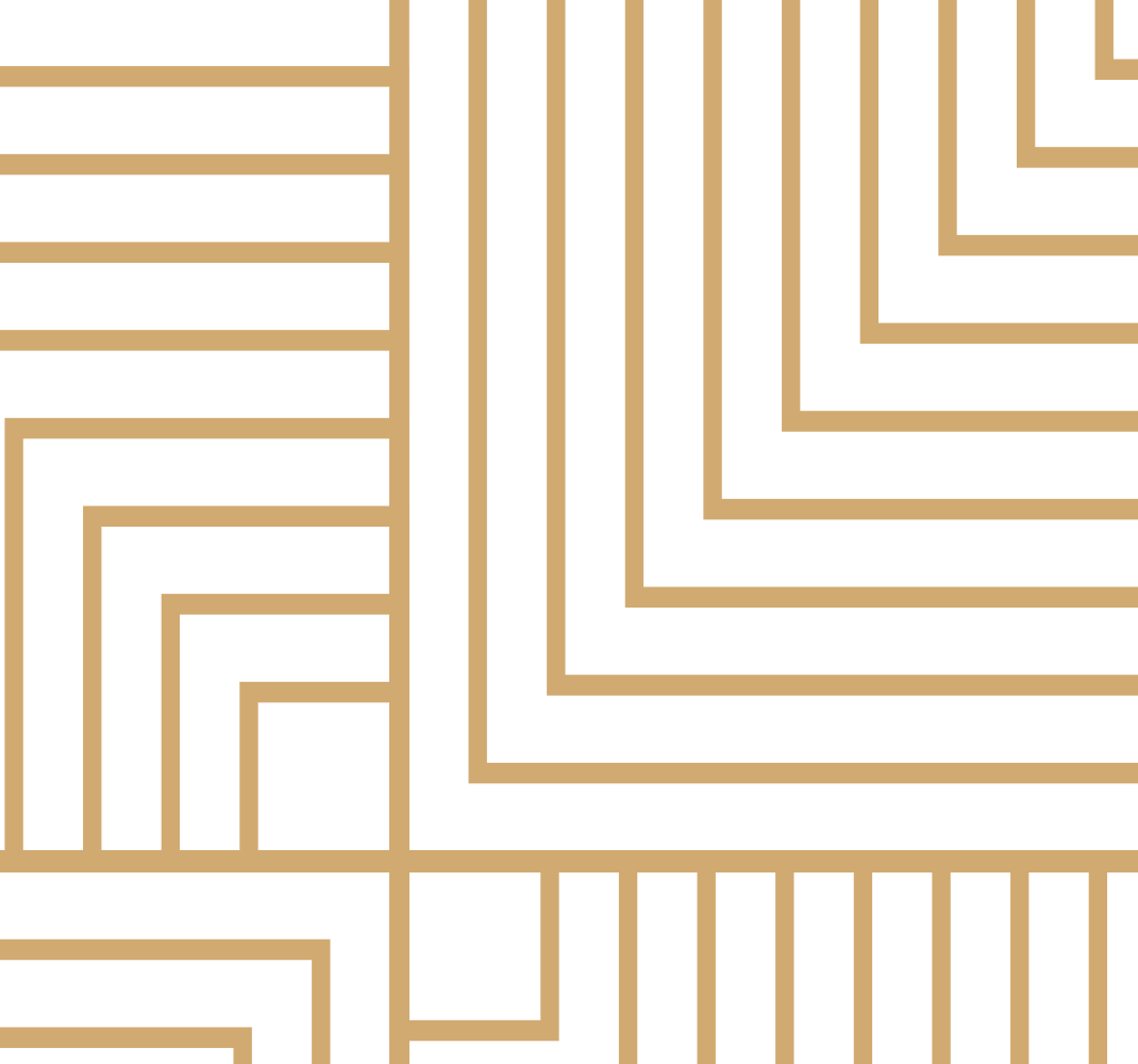 Vinyl tapijt woonkamer wit en gouden geometrie - TenStickers