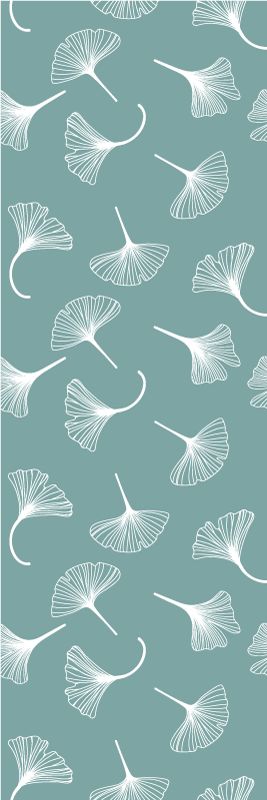Vinyl tapijt woonkamer lichtblauw ginkgo bladeren patroon - TenStickers