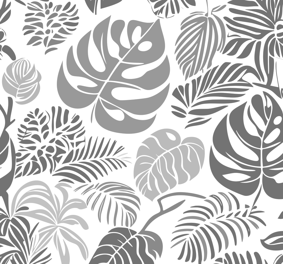 Vinyl tapijt grijs monstera bladeren - TenStickers