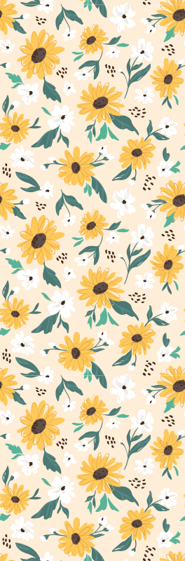 Vinyl tapijt hal zonnebloem beige achtergrond - TenStickers