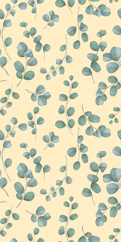 Vinyl tapijt beige eucalyptusblad patroon - TenStickers