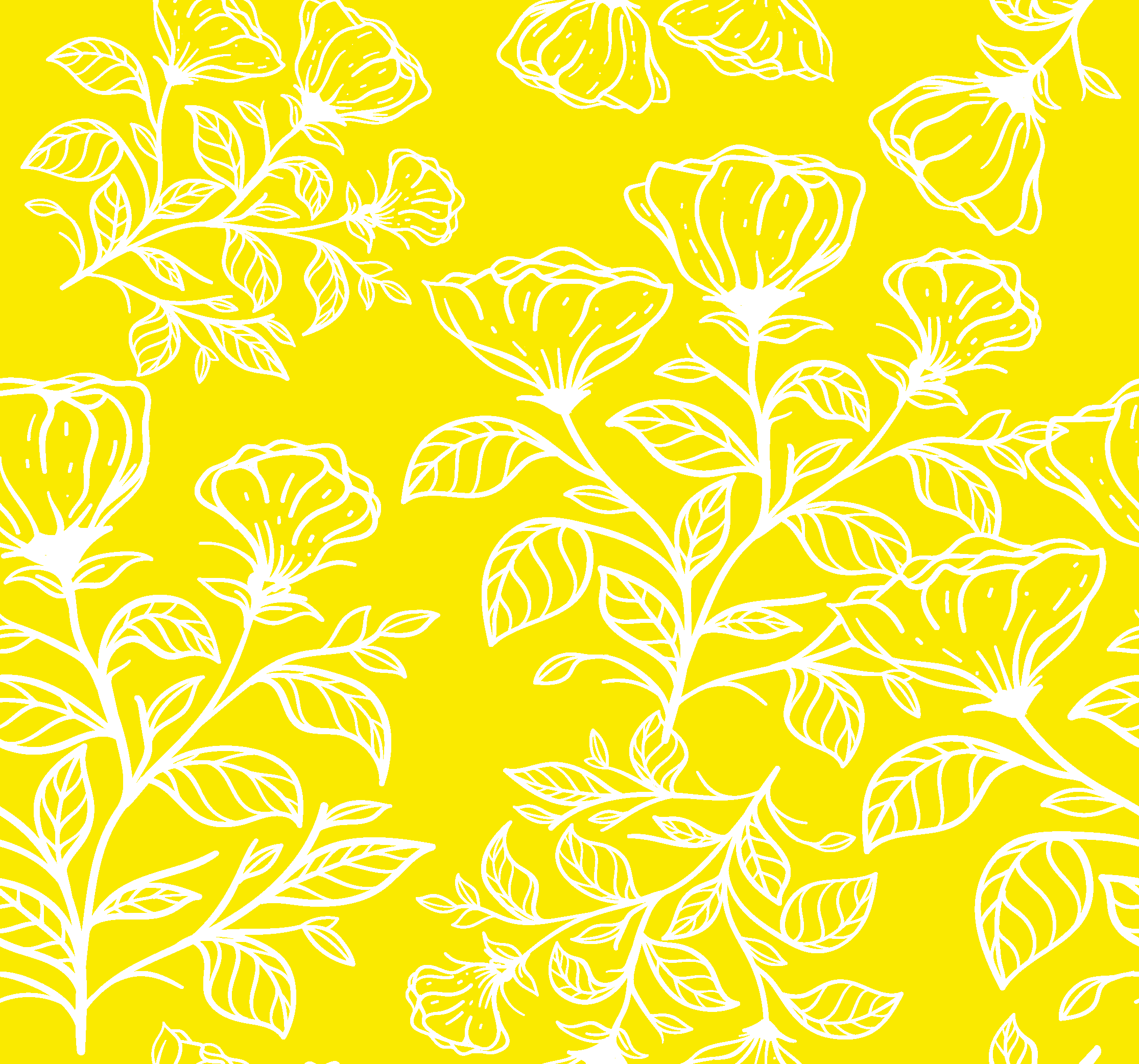 Vinyl tapijt geel met bloemenpatroon - TenStickers