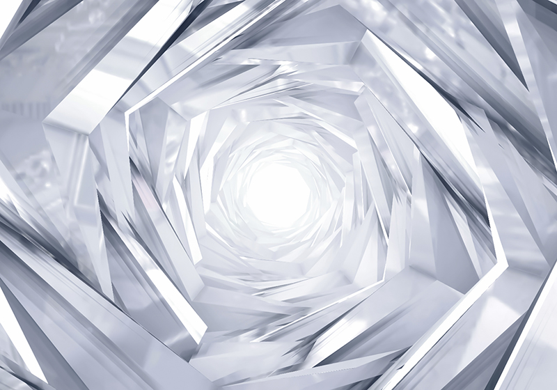 Vinyl tapijt wit abstract geometrische tunnel - TenStickers