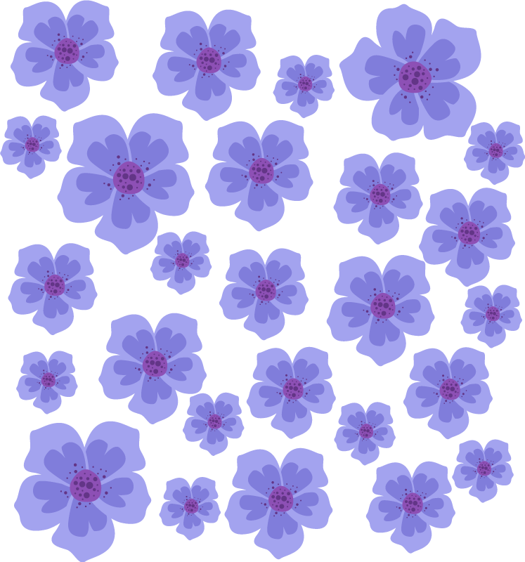 Vinyl tapijt paars paarse bloemen voor cyclus - TenStickers